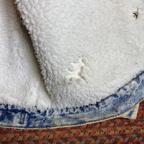 80s VTG LEVIS ACID WASH SHERPA JACKET - Picture 6 of 8